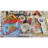 Image 1 : SHELF OF DISNEY COLLECTIBLES - TEACUPS, PICTURE FRAME, SNOW GLOBE, COOKIE STAMP, WINE GLASSES,
