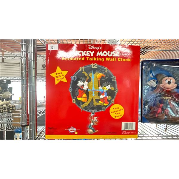 MICKEY MOUSE ANIMATED TALKING WALL CLOCK