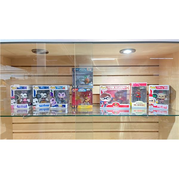 SHELF OF ASSORTED FUNKO POPS