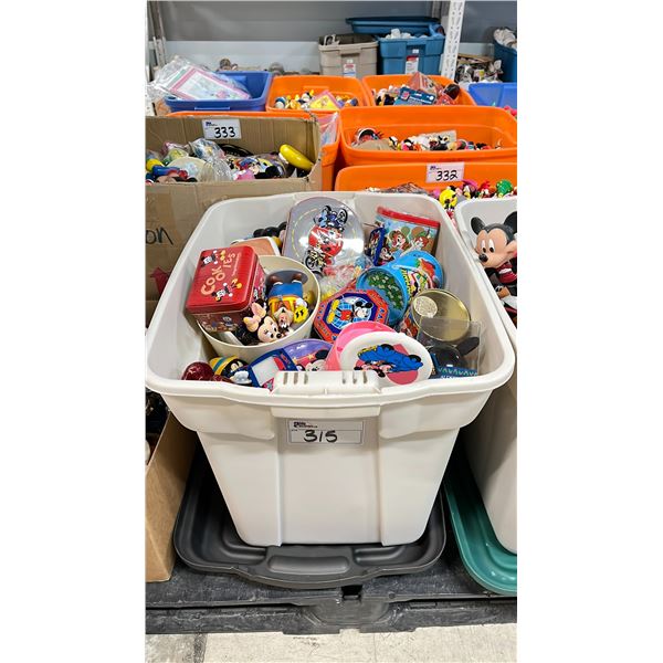 BIN OF ASSORTED DISNEY COLLECTIBLES *BIN INCLUDED*