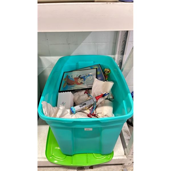 BIN OF ASSORTED DISNEY COLLECTIBLES *BIN INCLUDED*