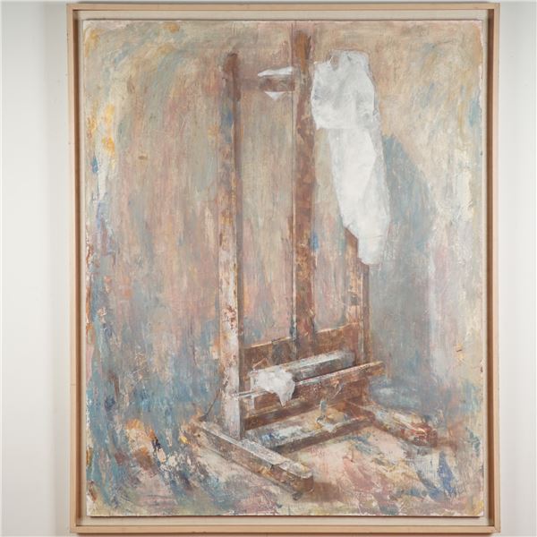 Alexandre Zlotnik, Original Oil on Canvas, Shirt and Easel, Signed