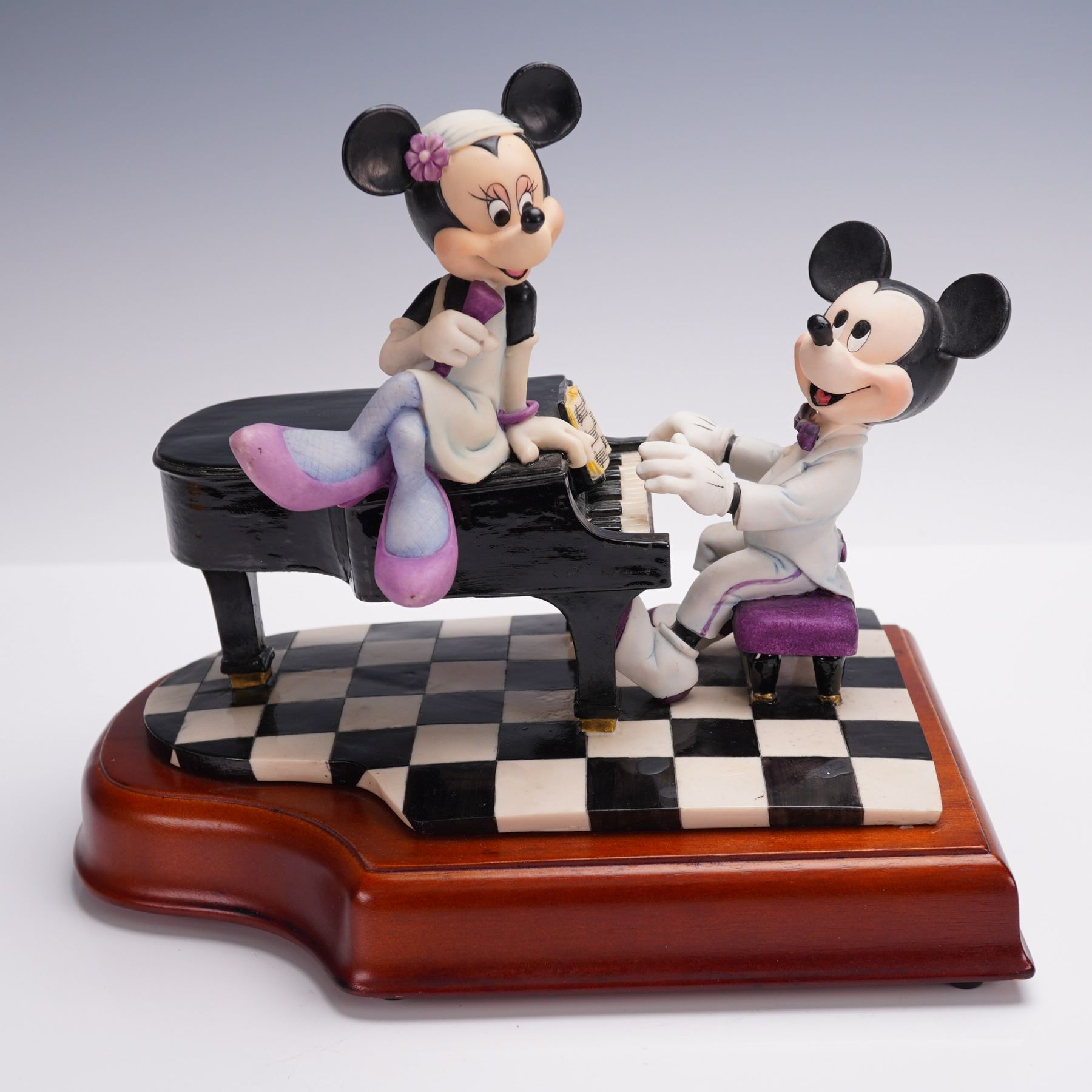Mickey and Minnie Mouse Piano Music Box Figurine