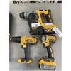 Image 2 : FOUR DEWALT 20 VOLT CORDLESS TOOLS DCS 380 VARIABLE SPEED RECIPROCATING SAW, DCD771 CORDLESS DRILL D