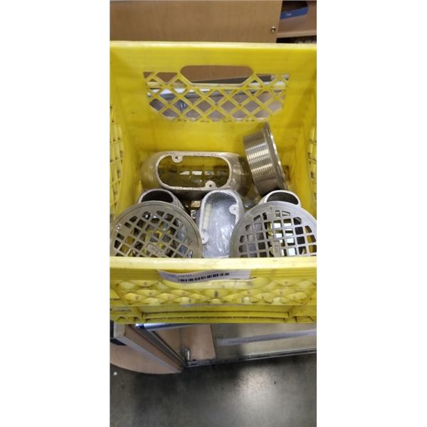 CRATE OF STAINLESS DRAINS
