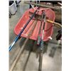Image 1 : TRUE TEMPER PLASTIC WHEELBARROW WITH LANDSCAPE TOOLS