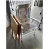 Image 1 : 2 FOLDING TV TRAYS AND FOLDING PATIO CHAIR