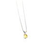 Image 2 : 14KT WHITE GOLD NATURAL CITRINE PENDANT WITH STERLING SILVER CHAIN, RETAIL $350.00. CITRINE IS THE B