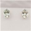 Image 2 : STERLING SILVER NATURAL GREEN AMETHYST EARRING, RETAIL $350.00.