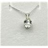 Image 2 : STERLING SILVER NATURAL GREEN AMETHYST PENDANT WITH STERLING SILVER CHAIN, RETAIL $300.00. AMETHYST 