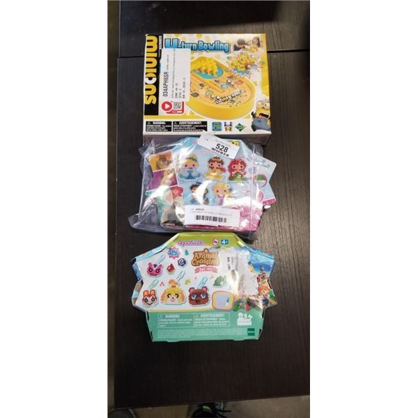 2 AQUA BEAD SETS AND U-TURN BOWLING GAME