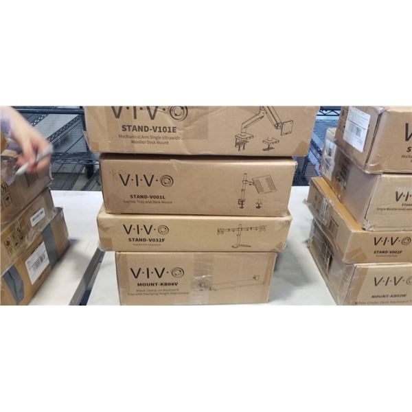 VIVO DUAL MONITOR DESK STAND, KEYBOARD TRAY, LAPTOP TRAY DESK MOUNT AND SINGLE MONITOR MOUNT