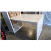 Image 2 : 8 SECTION CUBICLE STORAGE WITH DESK ATTACHMENT AND 6 WICKER BASKETS