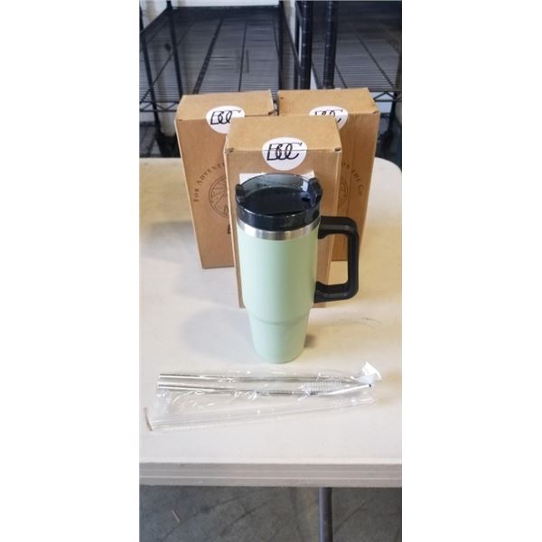 3 NEW 30OZ TUMBLER, STAINLESS STEEL, VACUUM INSULATED MUG