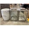 Image 1 : TWO TERRARIUMS AND PORCELAIN STAND