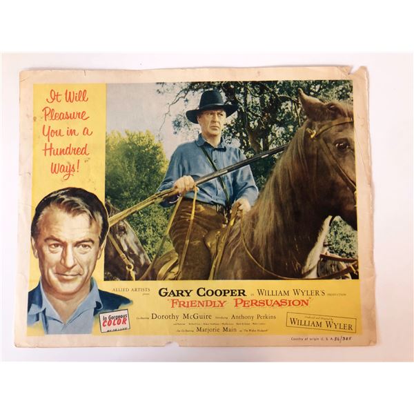 Friendly Persuasion original 1956 vintage lobby card
