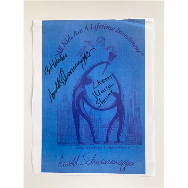 Arnold Schwarzenegger and Maria Shriver Signed Flyer