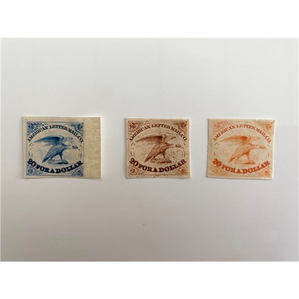 American Letter Mail Company set of 3 stamps