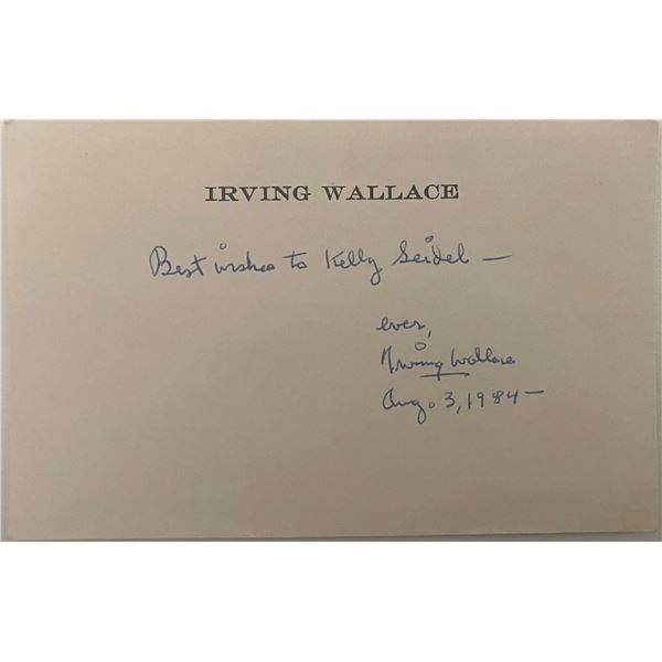 Author and Screenwriter Irving Wallace original signature
