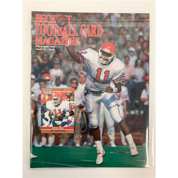 Beckett Football Card Magazine July/August 1990 Issue #5 Andre Ware Cover