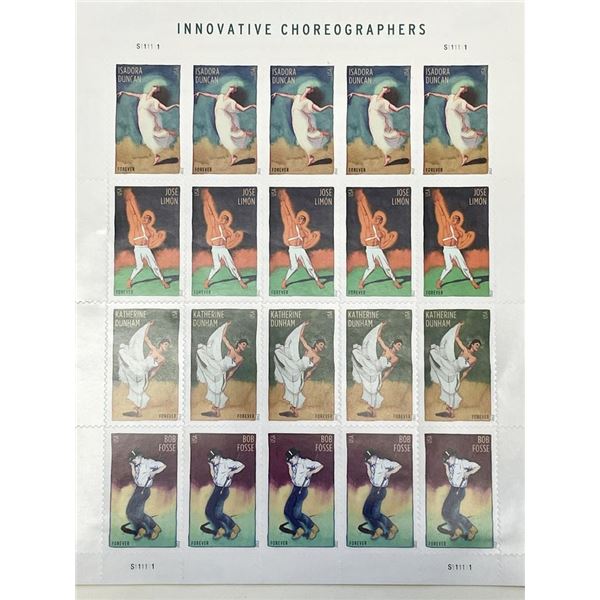 2012 Innovative Choreographers stamp set of 20