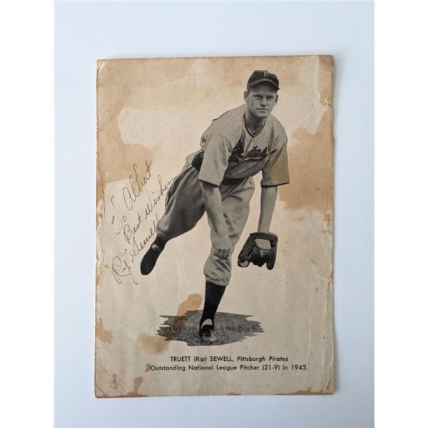 MLB Player Rip Sewell signed photo card