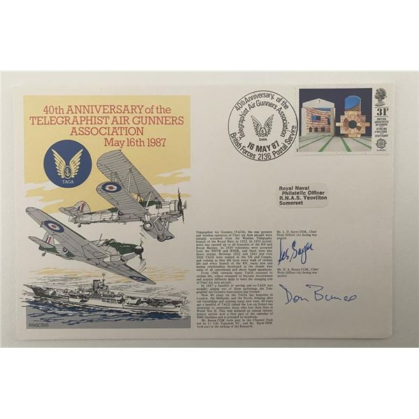 WWII 1987 Telegraphist Air Gunners signed 40th Anniversary cover