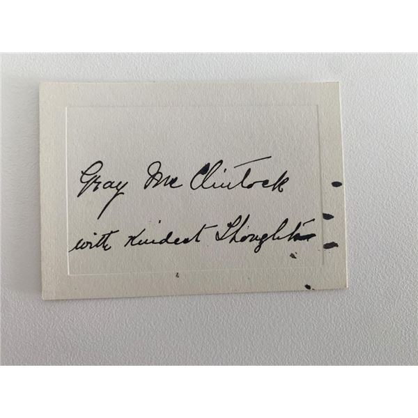 Author Gray McClintock original signature