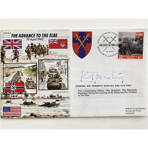 General Kenneth Darling signed 50th Anniversary WW2 Cover JS50/45/8 The Advance to The Elbe