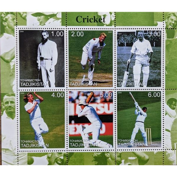 Cricket Stamp Sheet - Tadjikistan - Set Of 6 Stamps