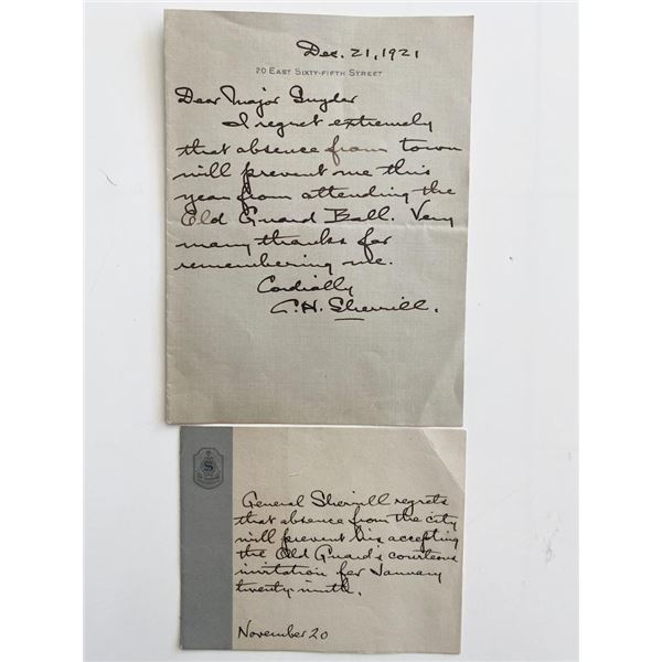 WWI Author and Diplomat General C.H. Sherrill Signed Notes. Nov 20 and Dec 21 1921