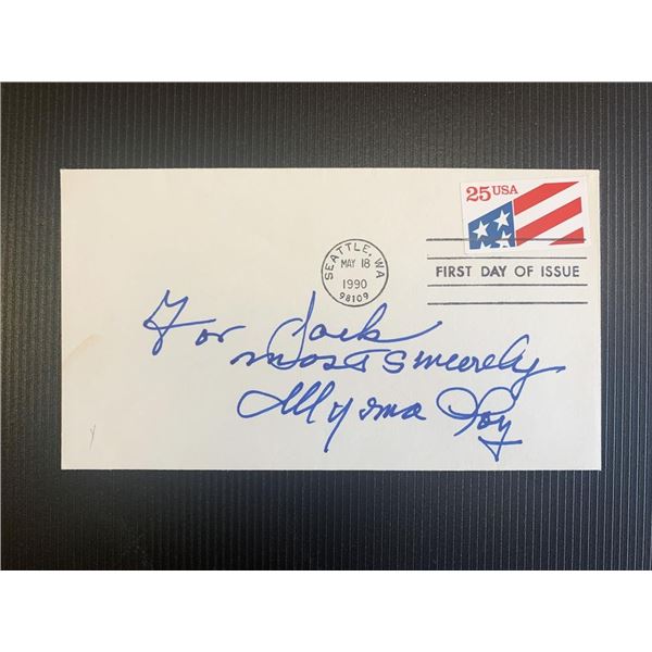Myrna Loy signed 1990 first day cover