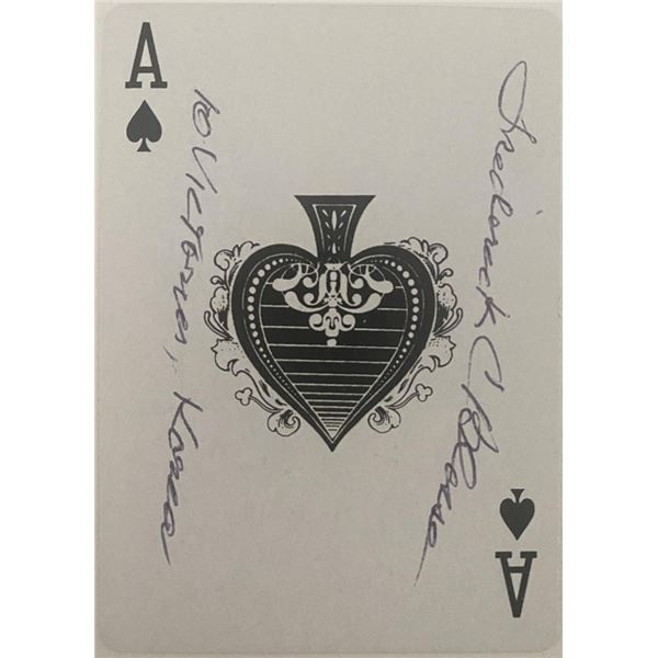 Frederick C Blesse Signed Ace of Spades Card.