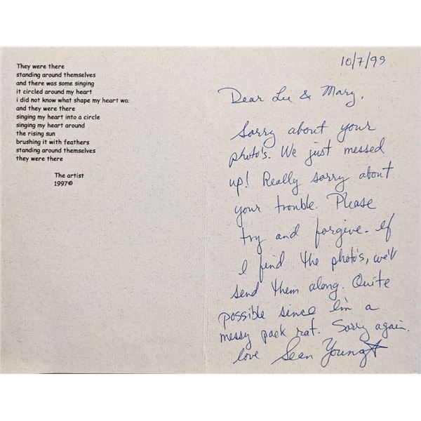 Bladerunner  Sean Young signed letter