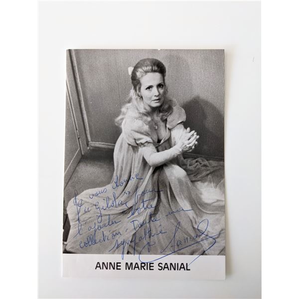 French Actress Anne-Marie Sanial signed photo