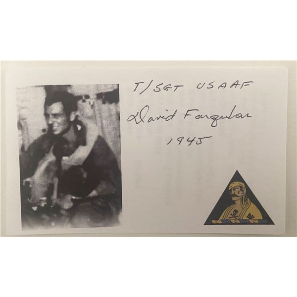 1945 WWII Sgt. David Ferguson USAAF signed photo card