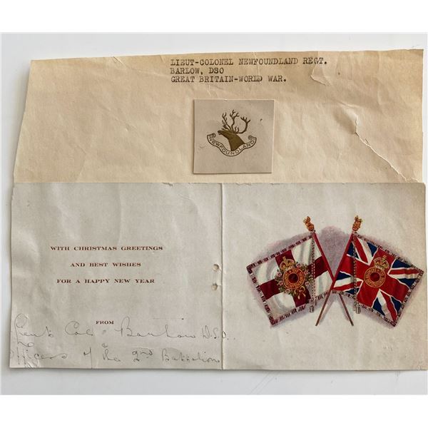 LT. Colonel Barlow Signed WWII Distinguished Service Order