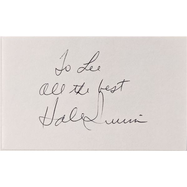 Golfer Hale Irwin signed note