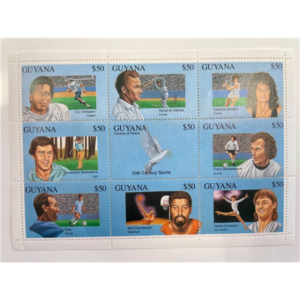 Sports Greats Guyana  Stamp Set