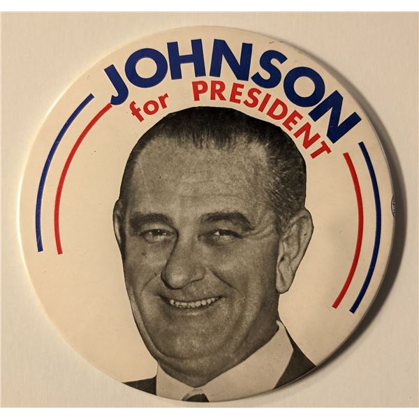 Johnson For President Vintage Oversize Presidential Campaign Pin