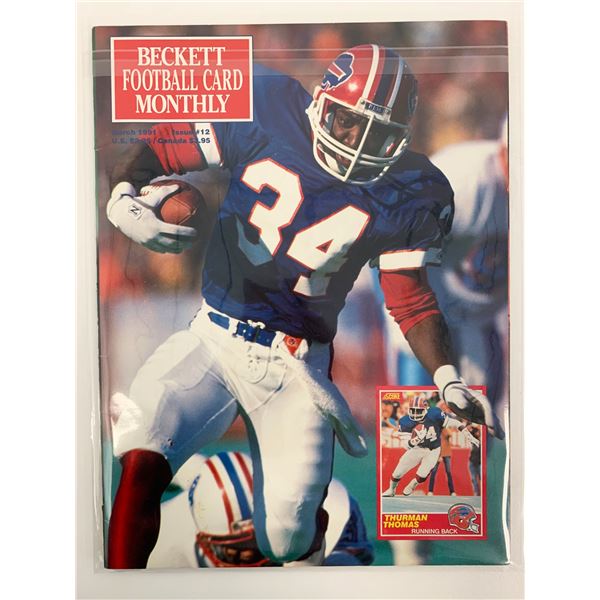 Beckett Football Card Monthly Magazine March 1991 #12 Thurman Thomas Cover