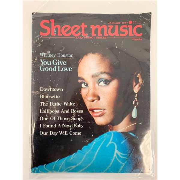 Sheet Music Magazine January 1987 Whitney Houston Cover
