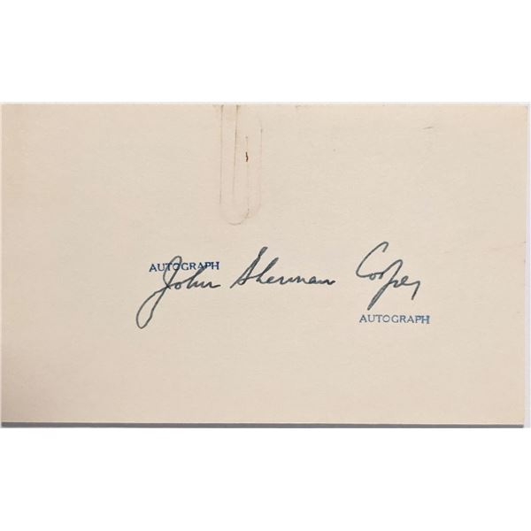 Senator John Sherman Cooper autograph.