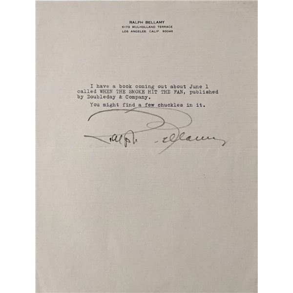 Ralph Bellamy printed signature