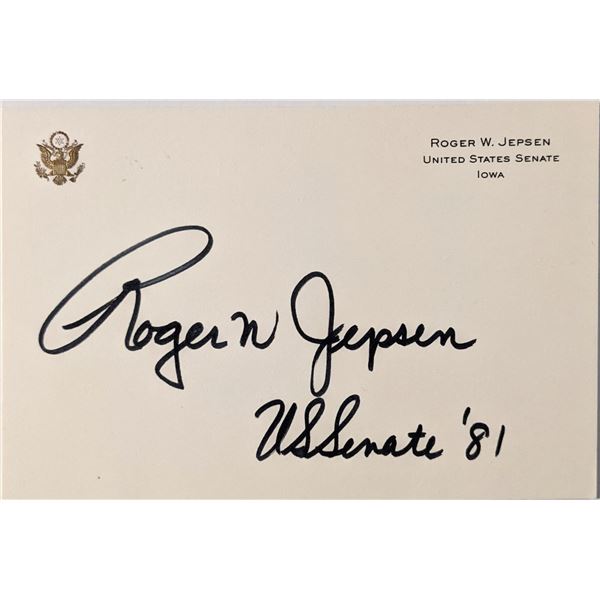Iowa Senator Roger Jepsen Signature Cut