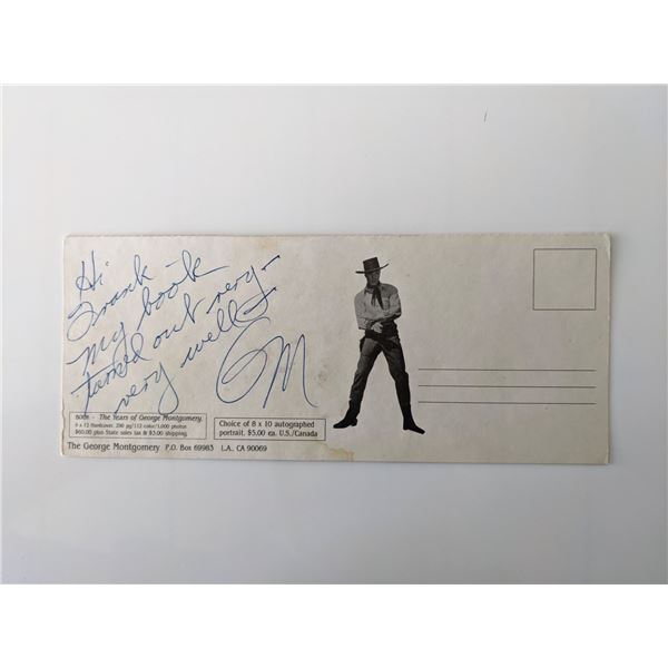 George Montgomery signed postcard
