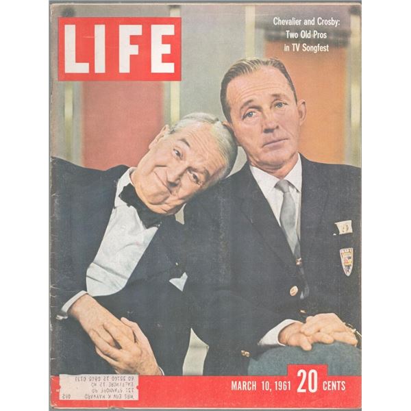 Maurice Chevalier and Bing Crosby Life Magazine. March 10, 1961
