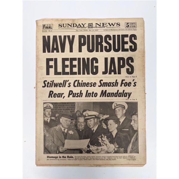Sunday News 1942 Vintage Newspaper