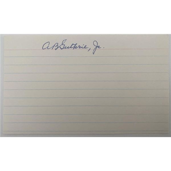 Pulitzer Prize Winning Novelist AB Guthrie Jr. original signature