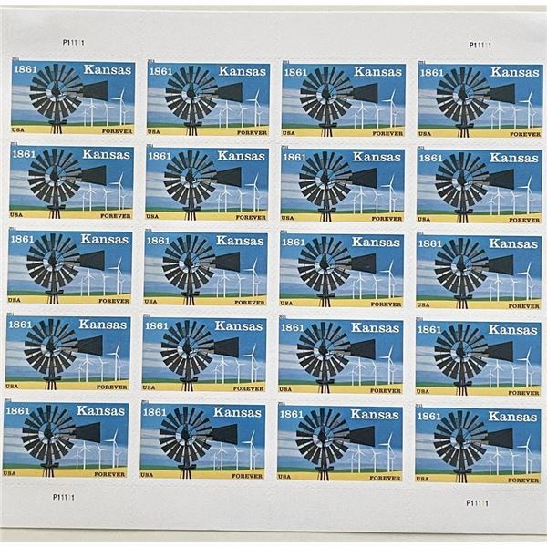 2011 Kansas 1861 stamp set of 20